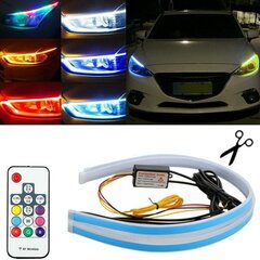 DRL FLEX LED VALOT päivä + dynaamiset suunnat + RGB, ulkotiloissa 12V hinta ja tiedot | Ajovalot | hobbyhall.fi