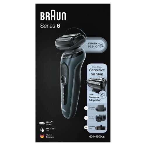 Braun Partakoneet Series 6 60-N4500cs hinta ja tiedot | Parranajokoneet | hobbyhall.fi