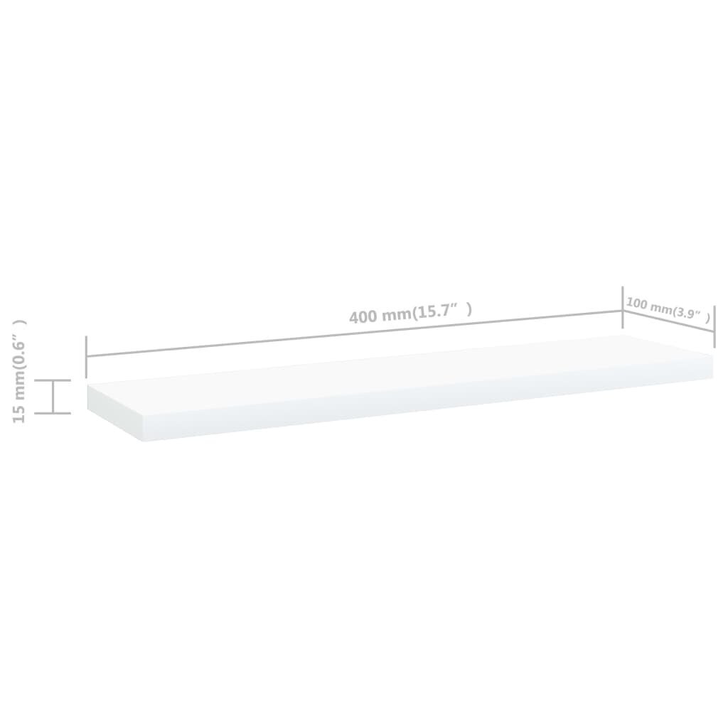 Kirjahyllytasot 8 kpl valkoinen 40x10x1,5 cm lastulevy hinta ja tiedot | Hyllyt | hobbyhall.fi