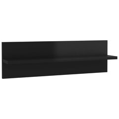 Seinähyllyt 2 kpl korkeakiilto musta 60x11,5x18 cm lastulevy hinta ja tiedot | Hyllyt | hobbyhall.fi