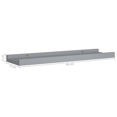 Tauluhyllyt 2 kpl harmaa 40x9x3 cm MDF hinta ja tiedot | Hyllyt | hobbyhall.fi