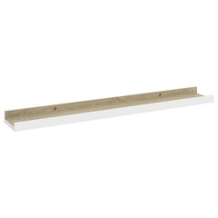 Seinähyllyt 2 kpl valkoinen ja Sonoma-tammi 60x9x3 cm hinta ja tiedot | Hyllyt | hobbyhall.fi
