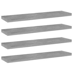 Kirjahyllytasot 4 kpl betoninharmaa 40x10x1,5 cm lastulevy hinta ja tiedot | Hyllyt | hobbyhall.fi