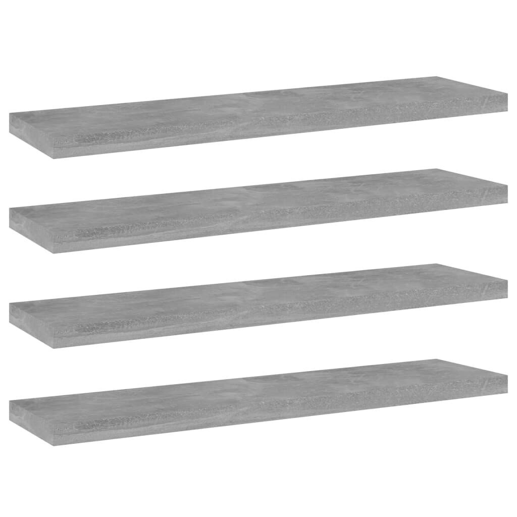 Kirjahyllytasot 4 kpl betoninharmaa 40x10x1,5 cm lastulevy hinta ja tiedot | Hyllyt | hobbyhall.fi