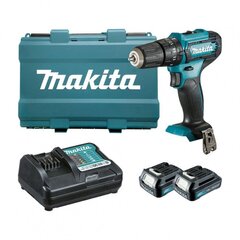 Makita HP333DWAE -iskevä akkuporakone, maks. 12 V, 2 x 2,0 Ah Li-ion, 30/14 Nm 1,1 kg 10 mm hinta ja tiedot | Akkuporakoneet ja ruuvinvääntimet | hobbyhall.fi