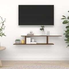 Seinäkiinnitettävä TV-hylly ruskea 125x18x23 cm tekninen puu hinta ja tiedot | Hyllyt | hobbyhall.fi