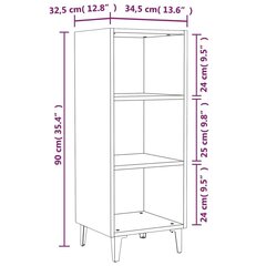 Senkki betoninharmaa 34,5x32,5x90 cm tekninen puu hinta ja tiedot | Olohuoneen kaapit ja lipastot | hobbyhall.fi