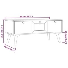 Sohvapöytä laatikoilla 80x40x35,5 cm tekninen puu hinta ja tiedot | Sohvapöydät | hobbyhall.fi