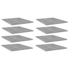 Kirjahyllytasot 8 kpl betoninharmaa 40x50x1,5 cm lastulevy hinta ja tiedot | Hyllyt | hobbyhall.fi