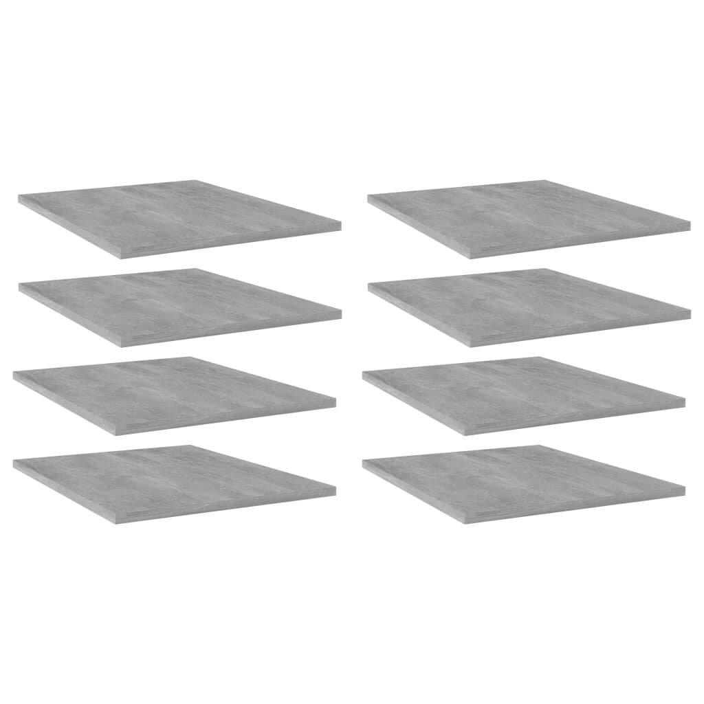 Kirjahyllytasot 8 kpl betoninharmaa 40x50x1,5 cm lastulevy hinta ja tiedot | Hyllyt | hobbyhall.fi