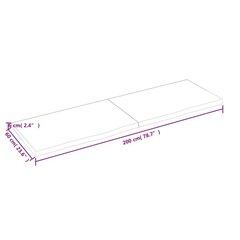 Seinähylly 200x60x(2-6) cm käsittelemätön täysi tammi hinta ja tiedot | Hyllyt | hobbyhall.fi