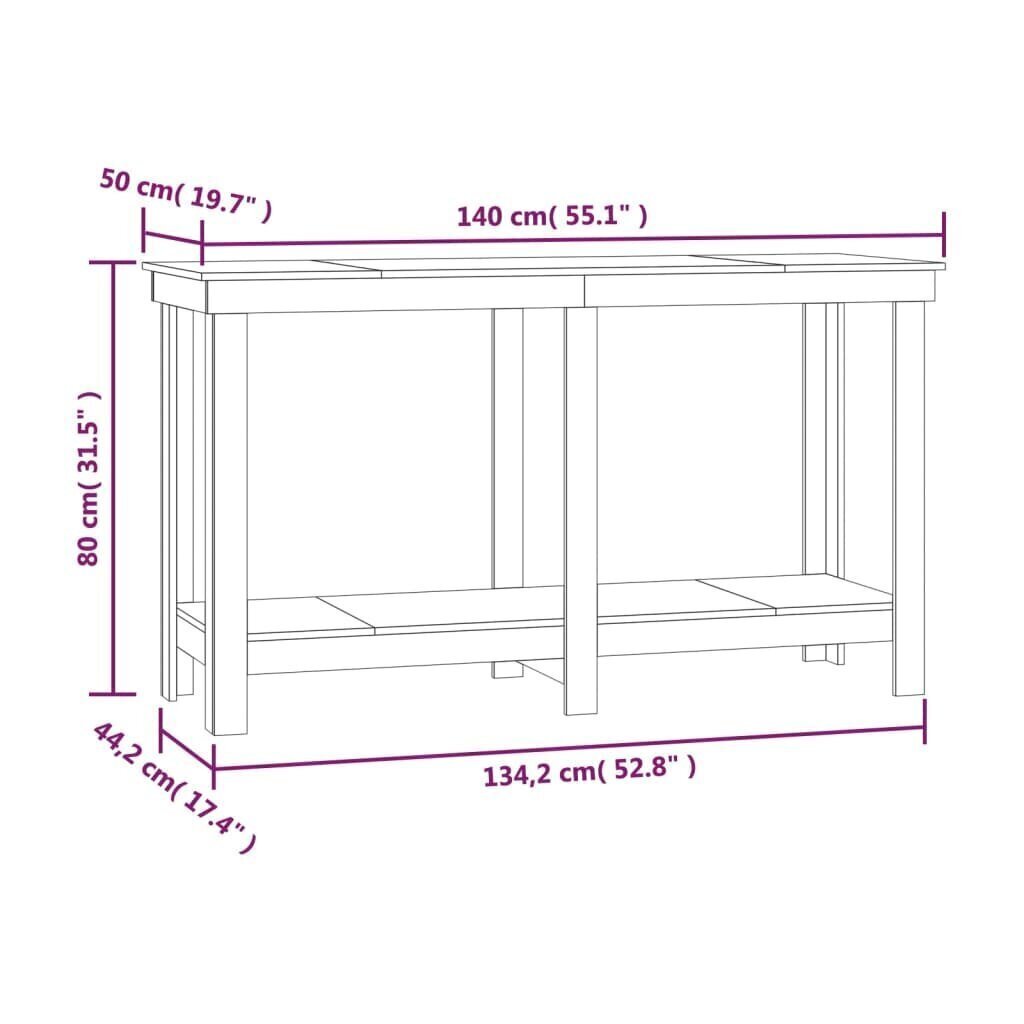 Työpenkki harmaa 140x50x80 cm täysi mänty hinta ja tiedot | Sahat ja sirkkelit | hobbyhall.fi