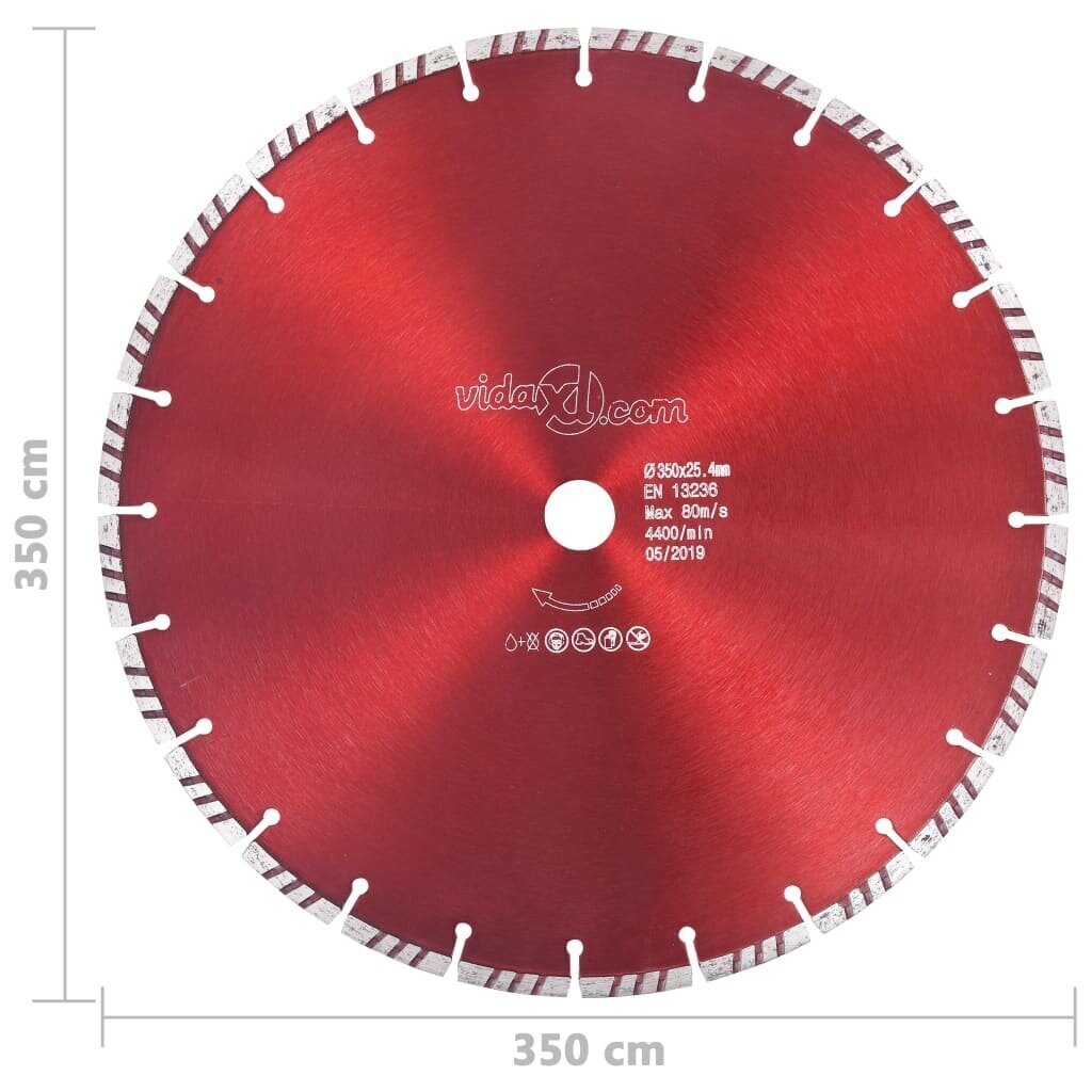 Timanttikatkaisulaikka turbo teräs 350 mm hinta ja tiedot | Sahat ja sirkkelit | hobbyhall.fi