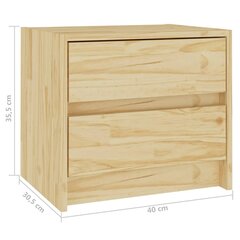 Yöpöydät 2 kpl 40x30,5x35,5 cm täysi mänty hinta ja tiedot | Yöpöydät | hobbyhall.fi