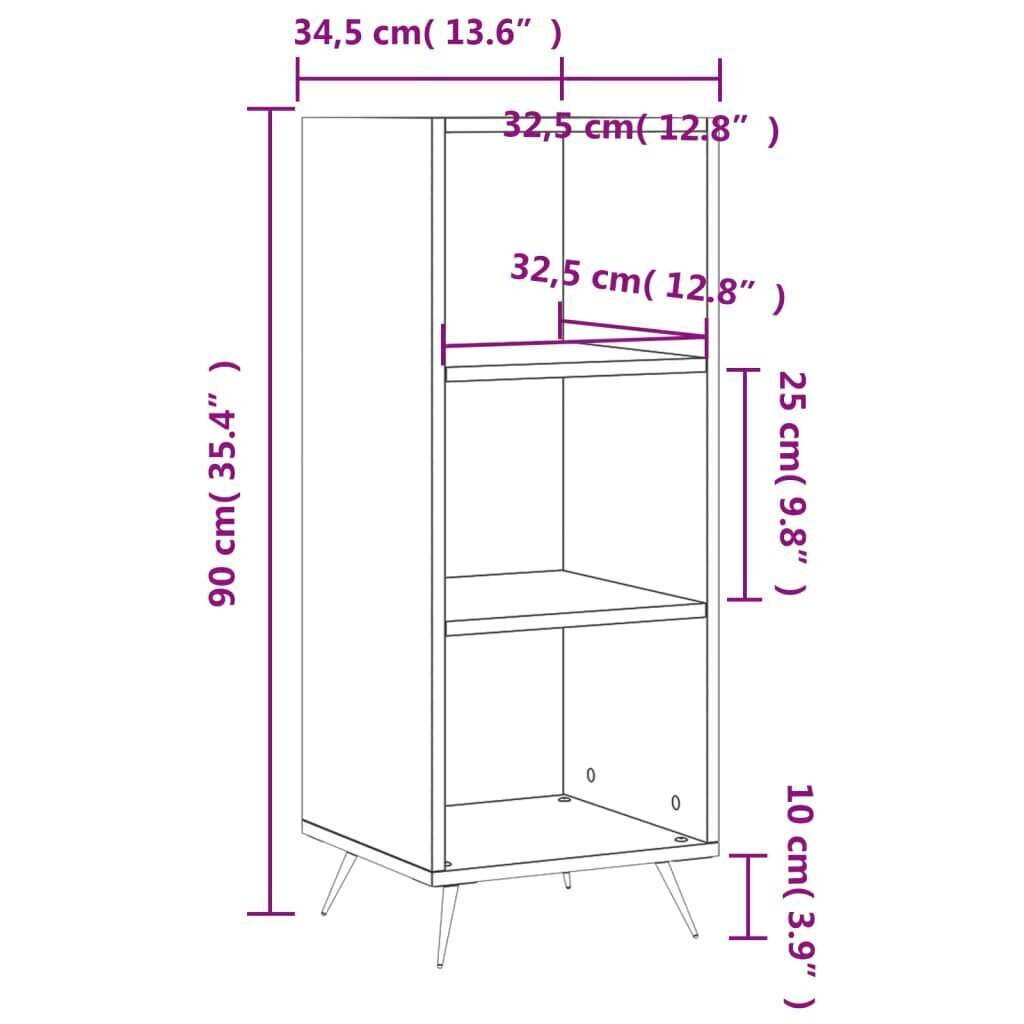 Hyllykaappi Sonoma-tammi 34,5x32,5x90 cm tekninen puu hinta ja tiedot | Olohuoneen kaapit ja lipastot | hobbyhall.fi