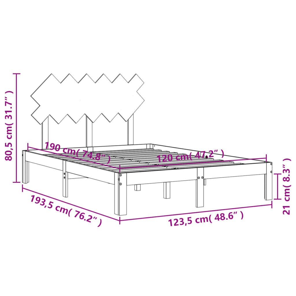 Sängynrunko päädyllä valkoinen 4FT täysi puu hinta ja tiedot | Sängyt | hobbyhall.fi