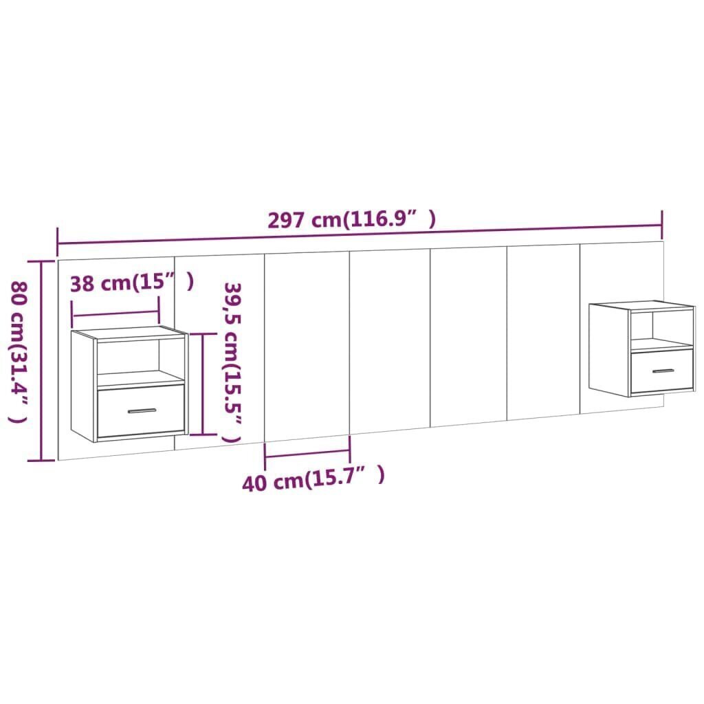 Sängynpääty säilytystilalla musta tekninen puu hinta ja tiedot | Sängyt | hobbyhall.fi