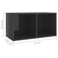 TV-tasot 2 kpl korkeakiilto harmaa 72x35x36,5 cm lastulevy hinta ja tiedot | TV-tasot | hobbyhall.fi