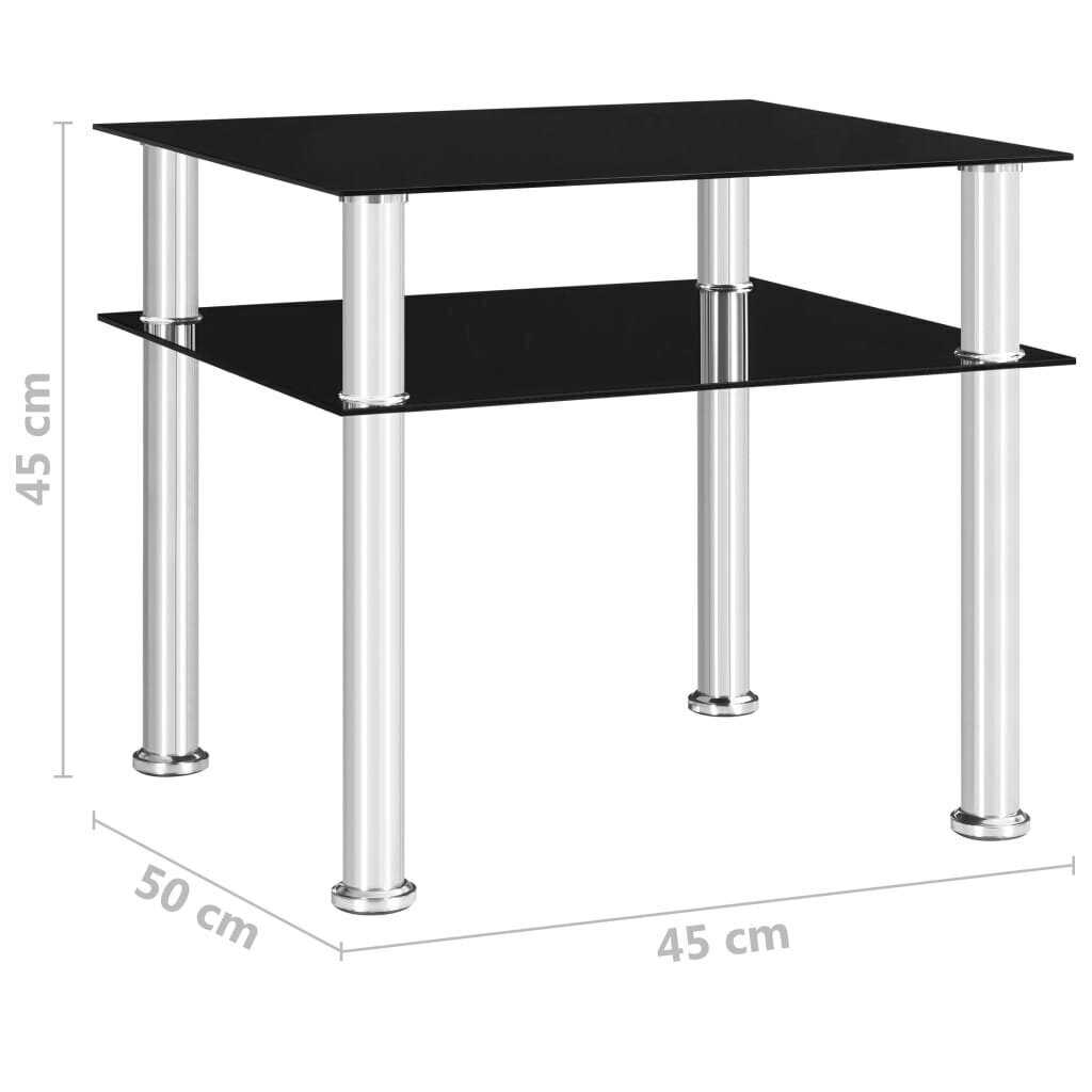 Sivupöytä musta 45x50x45 cm karkaistu lasi hinta ja tiedot | Sohvapöydät | hobbyhall.fi