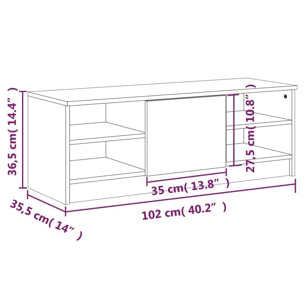 TV-taso ruskea tammi 102x35,5x36,5 cm tekninen puu hinta ja tiedot | TV-tasot | hobbyhall.fi