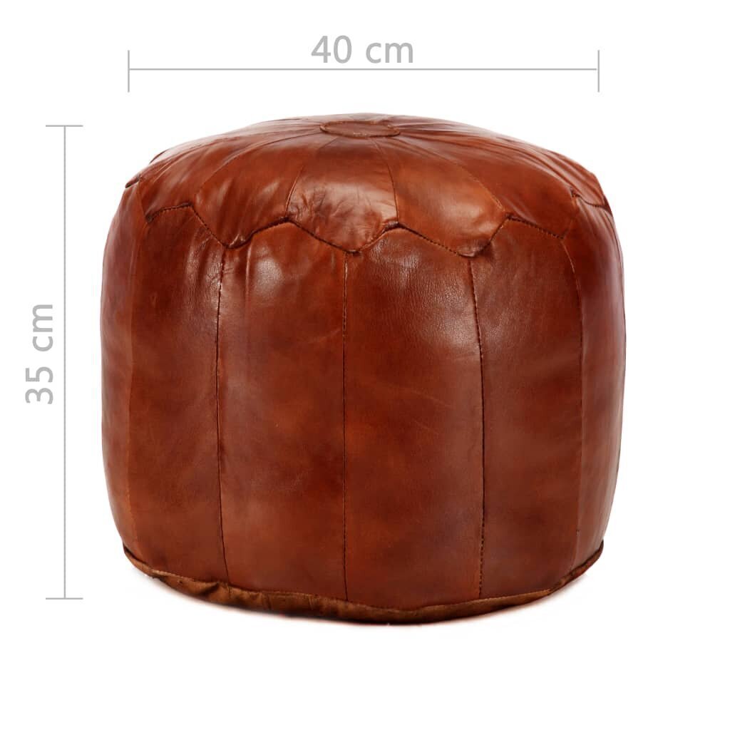 Pouf, keltaruskea, 40x35 cm, aitoa vuohennahkaa hinta ja tiedot | Säkkituolit, rahit ja penkit | hobbyhall.fi