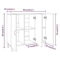 Senkki betoninharmaa 90x34x80 cm tekninen puu hinta ja tiedot | Olohuoneen kaapit ja lipastot | hobbyhall.fi