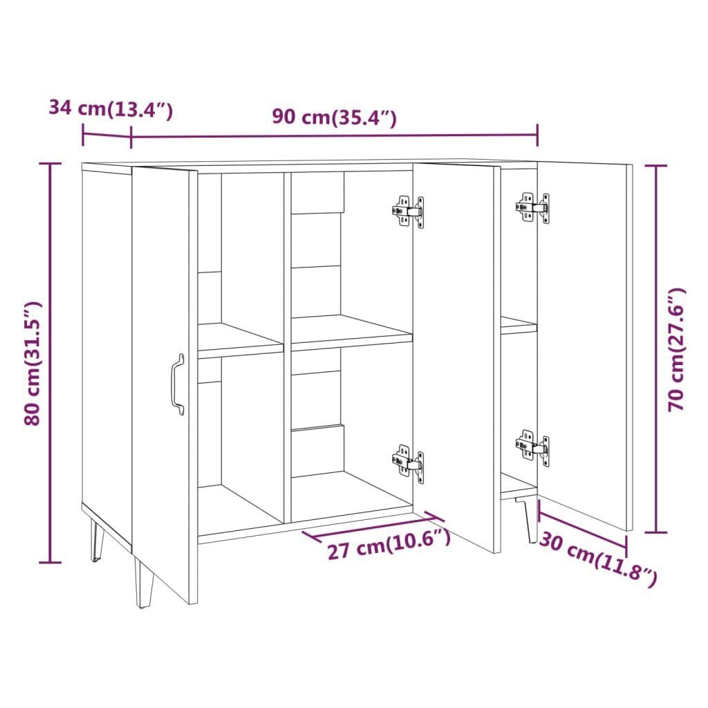 Senkki betoninharmaa 90x34x80 cm tekninen puu hinta ja tiedot | Olohuoneen kaapit ja lipastot | hobbyhall.fi