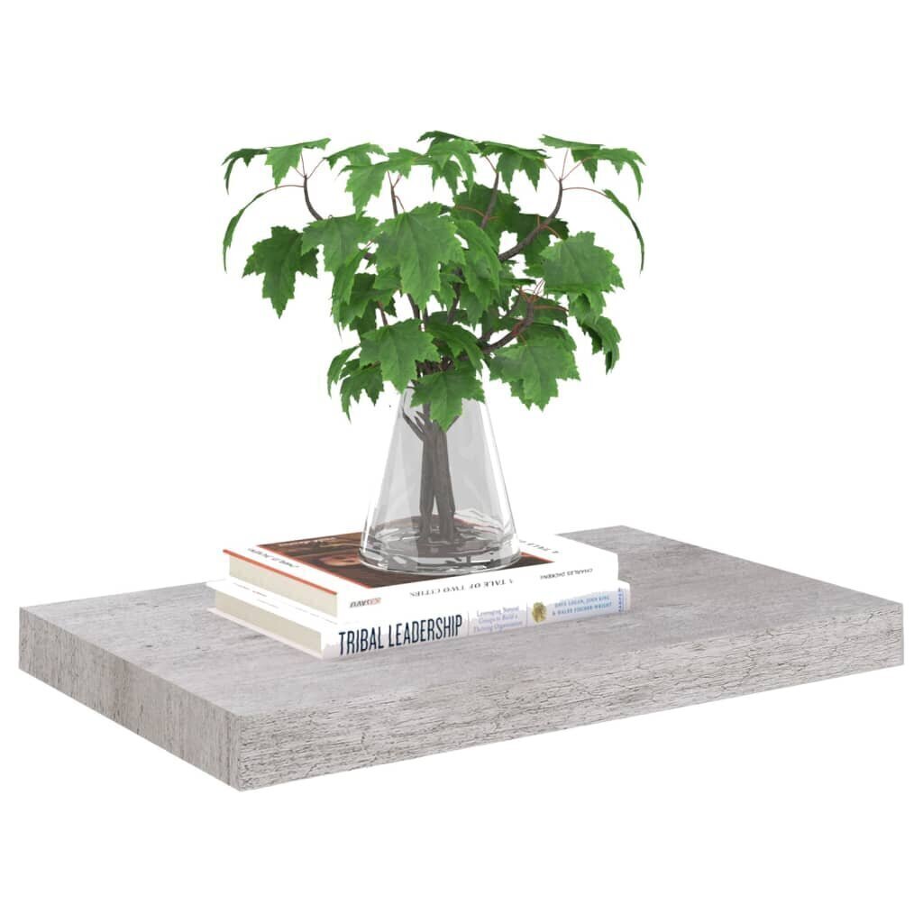 Kelluva seinähylly betoninharmaa 50x23x3,8 cm MDF hinta ja tiedot | Hyllyt | hobbyhall.fi