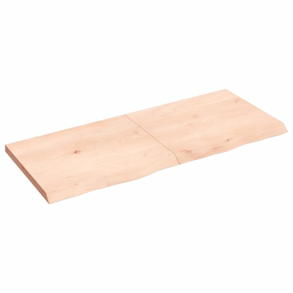 Seinähylly 120x50x(2-4) cm käsittelemätön täysi tammi hinta ja tiedot | Hyllyt | hobbyhall.fi