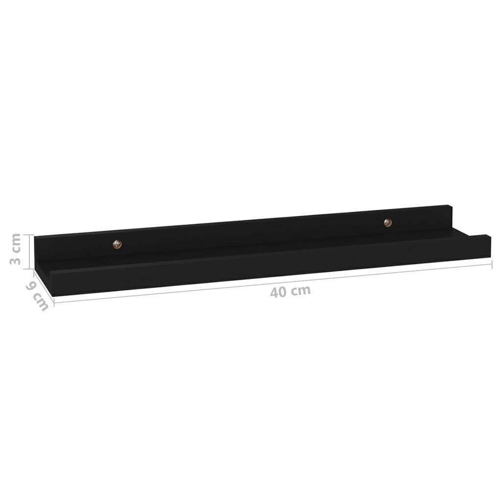 Seinähyllyt 4 kpl musta 40x9x3 cm hinta ja tiedot | Hyllyt | hobbyhall.fi