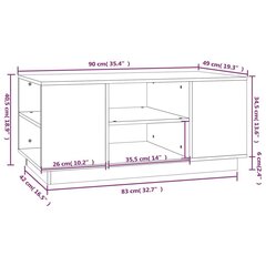 Sohvapöytä 90x49x40,5 cm täysi mänty hinta ja tiedot | Sohvapöydät | hobbyhall.fi