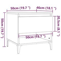 Sivupöytä ruskea tammi 50x46x50 cm tekninen puu hinta ja tiedot | Sohvapöydät | hobbyhall.fi