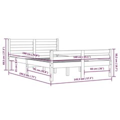 Sängynrunko täysi puu 140x190 cm hinta ja tiedot | Sängyt | hobbyhall.fi