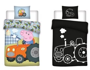 Pussilakanasetti Glowing – Peppa Pig George, 100x135cm + tyynyliina 40 x 60 cm hinta ja tiedot | Pussilakanat ja tyynyliinat | hobbyhall.fi