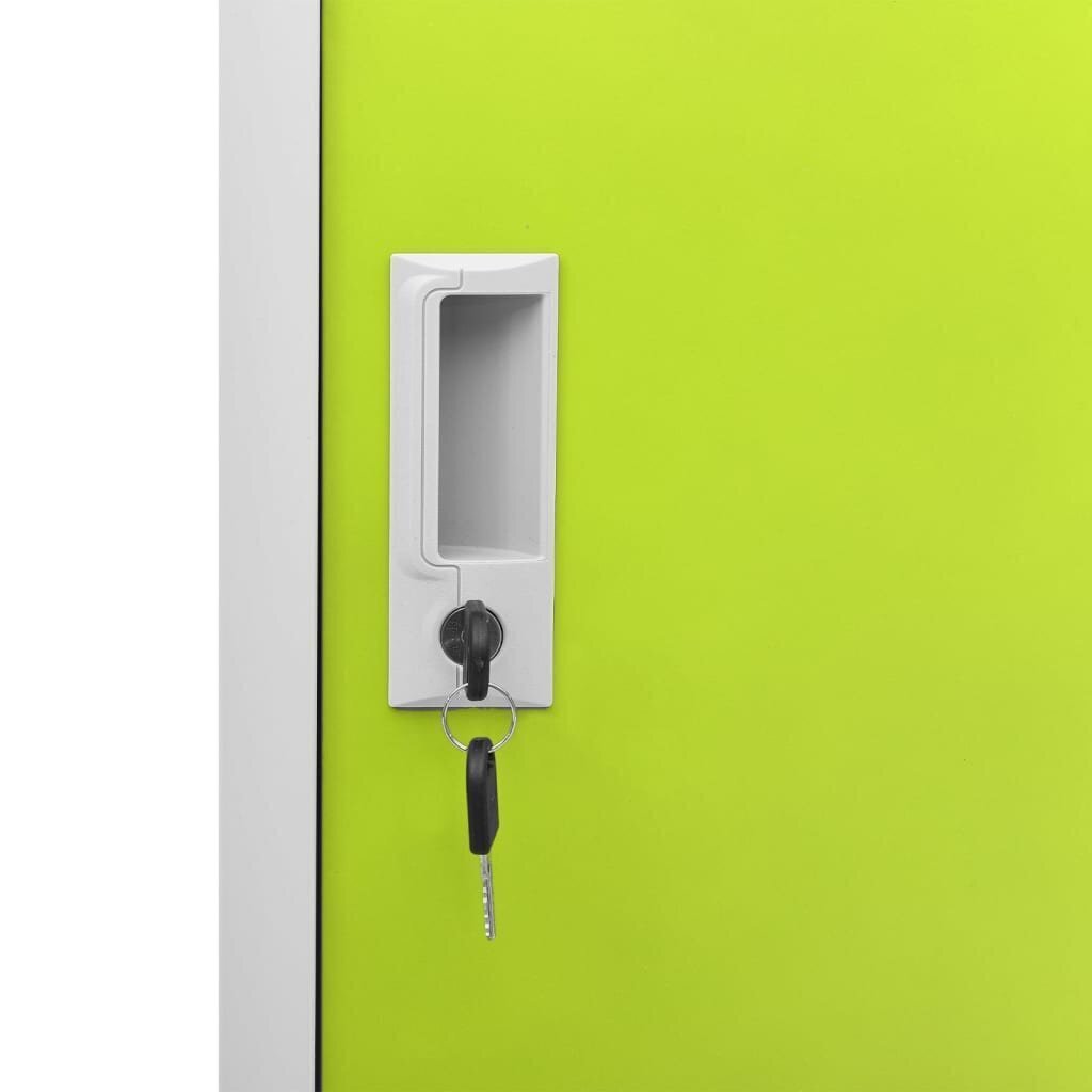 Pukukaappi vaaleanharmaa ja vihreä 90x45x92,5 cm teräs hinta ja tiedot | Kaapit | hobbyhall.fi