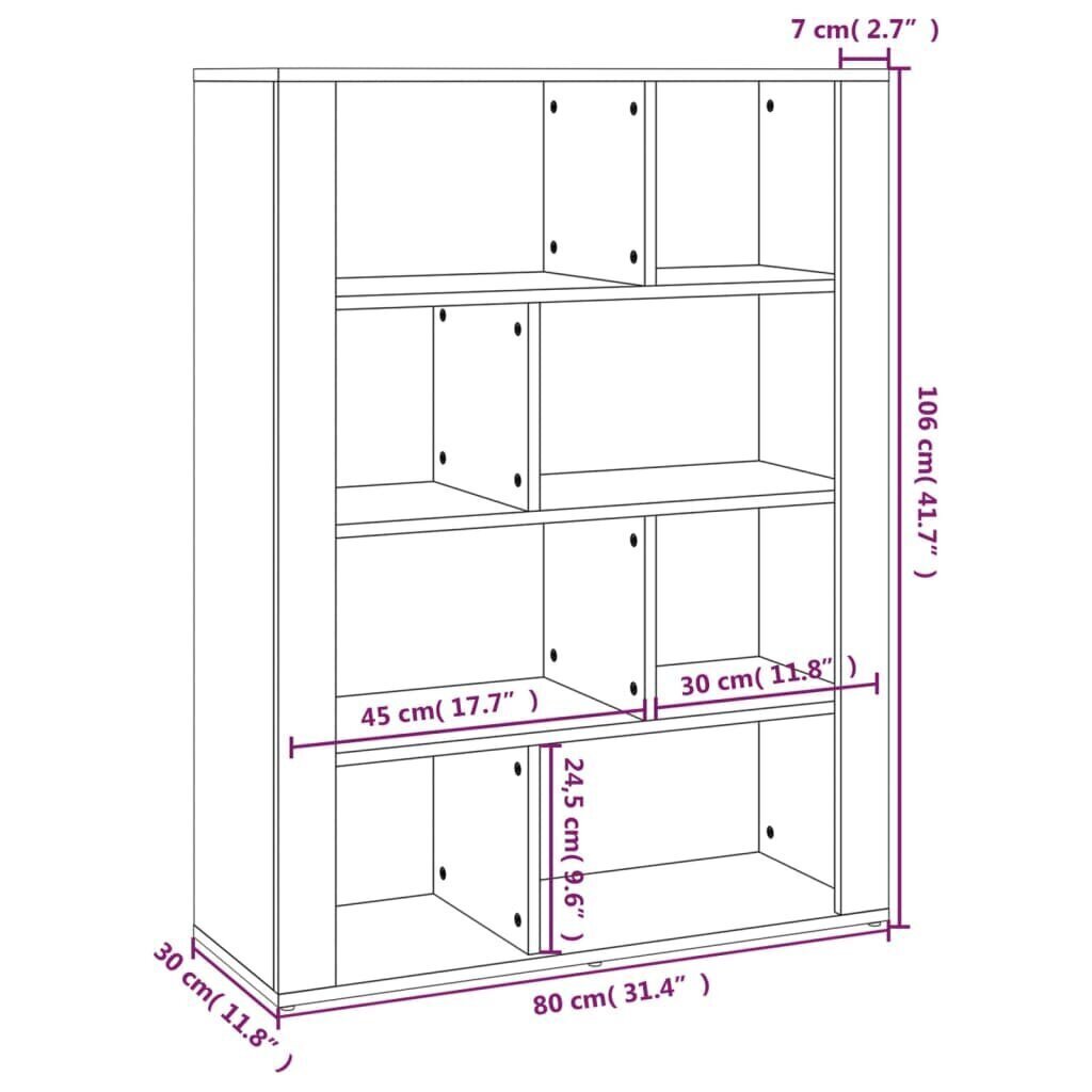 Senkki valkoinen 80x30x106 cm tekninen puu hinta ja tiedot | Olohuoneen kaapit ja lipastot | hobbyhall.fi