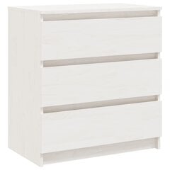 Yöpöytä valkoinen 60x36x64 cm täysi mänty hinta ja tiedot | Yöpöydät | hobbyhall.fi