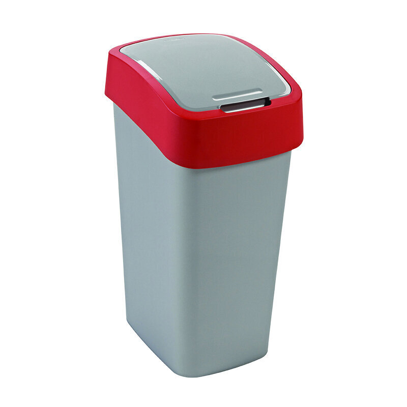 Jäteastia Flip Bin 45L hopea/punainen hinta ja tiedot | Roska-astiat | hobbyhall.fi