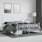 Metallinen sängynrunko päädyillä valkoinen 183x213 cm hinta ja tiedot | Sängyt | hobbyhall.fi
