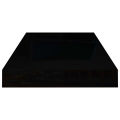 Kelluvat seinähyllyt 4 kpl korkeakiilto musta 50x23x3,8 cm MDF hinta ja tiedot | Hyllyt | hobbyhall.fi