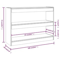 Kirjahylly/tilanjakaja betoninharmaa 100x30x72 cm hinta ja tiedot | Hyllyt | hobbyhall.fi