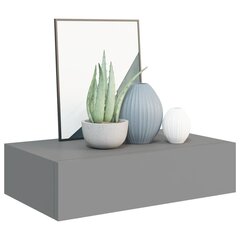 Seinälaatikkohyllyt 2 kpl harmaa 40x23,5x10 cm MDF hinta ja tiedot | Hyllyt | hobbyhall.fi