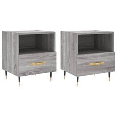 Yöpöydät 2 kpl harmaa Sonoma 40x35x47,5 cm tekninen puu hinta ja tiedot | Yöpöydät | hobbyhall.fi