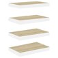 Kelluvat seinähyllyt 4 kpl tammi ja valkoinen 50x23x3,8 cm MDF hinta ja tiedot | Hyllyt | hobbyhall.fi