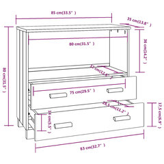 Sivupöytä HAMAR tummanharmaa 85x35x80 cm täysi mänty hinta ja tiedot | Olohuoneen kaapit ja lipastot | hobbyhall.fi