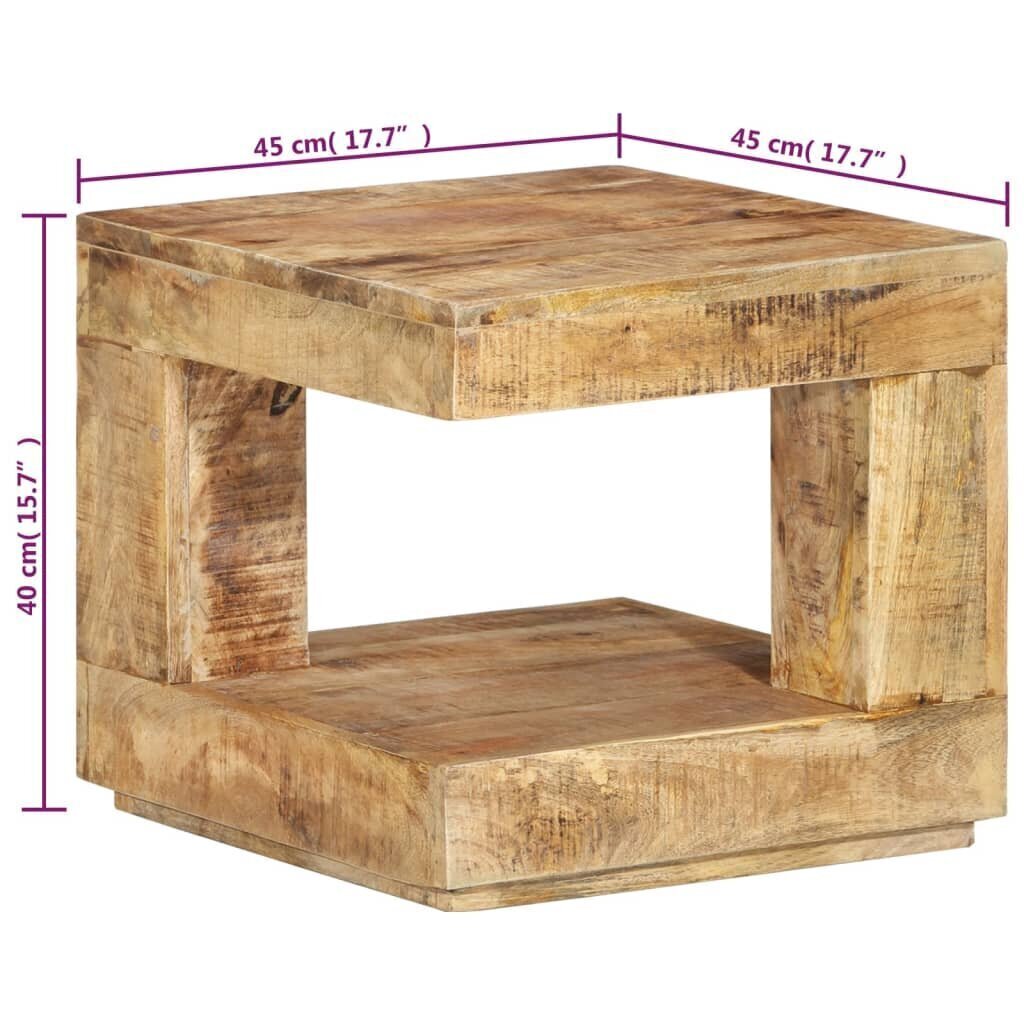 Sohvapöytä 45x45x40 cm täysi mangopuu hinta ja tiedot | Sohvapöydät | hobbyhall.fi