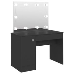 peilipöytä LEDillä, musta, 110x55x145cm, MDF hinta ja tiedot | Peilipöydät | hobbyhall.fi