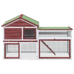 Kaninkoppi mokka 185,5x60,5x109,5 cm täysi mänty hinta ja tiedot | Pieneläinten häkit ja tarvikkeet | hobbyhall.fi