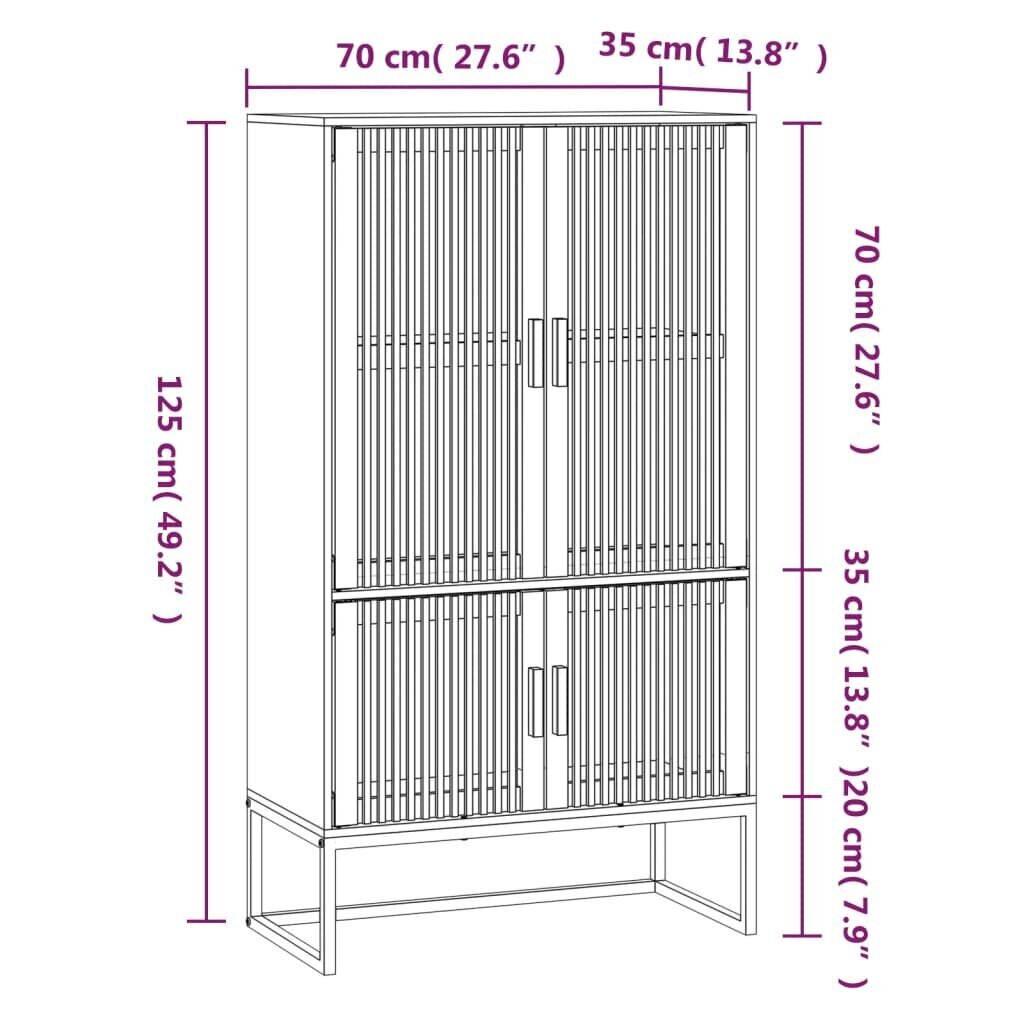 Lipasto, musta, 70x35x125cm, käsitelty puu hinta ja tiedot | Olohuoneen kaapit ja lipastot | hobbyhall.fi