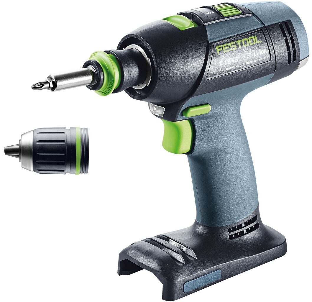 Festool Akkuruuvinväännin T 18+3-Basic 576448 hinta ja tiedot | Akkuporakoneet ja ruuvinvääntimet | hobbyhall.fi